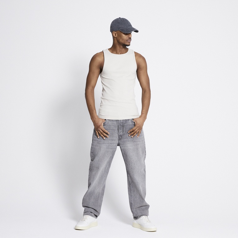 Ribbed tank top "Worm" Light Beige